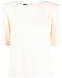 Pinko - Round-Neck Short-Sleeve Blouse - Lyst