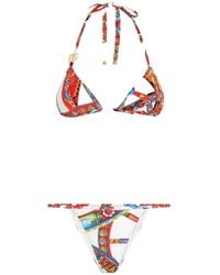 Dolce & Gabbana - Carretto-Print Triangle Bikini - Lyst