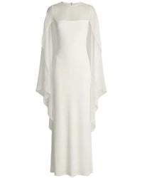 Alberta Ferretti - Vestido Largo Con Capa Translúcida - Lyst