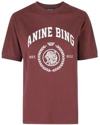 Anine Bing - Jaylin Collegiate Logo-Print T-Shirt - Lyst