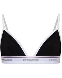 DSquared² - Logo-Tape Triangle Bra - Lyst
