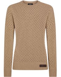 DSquared² - Logo-patch Pointelle-knit Jumper - Lyst