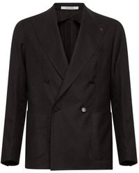 Tagliatore - Double-Breasted Peak-Lapel Blazer - Lyst