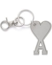 Ami Paris - Metallic Ami De Coeur Keyring - Lyst