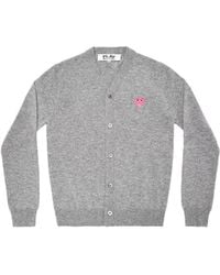 COMME DES GARÇONS PLAY - Play Heart-Patch V-Neck Cardigan - Lyst