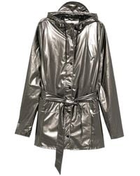 Rains - Veste Ceinturée Curve À Capuche - Lyst