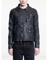 Giorgio Brato - Veste De Motard Vegetan En Cuir D'Agneau À Fermeture Zippée - Lyst