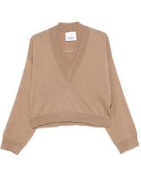Erika Cavallini Semi Couture - V-Neck Drop-Shoulder Sweater - Lyst