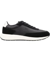 BOSS - Panelled Leather Sneakers - Lyst
