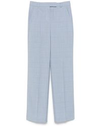 BOSS - Checked Virgin Wool Trousers - Lyst