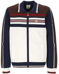 CASABLANCA - Café Culture Logo-Patch Zip-Up Sweater - Lyst