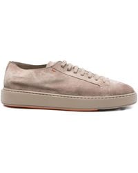 Santoni - Suede Sneakers - Lyst