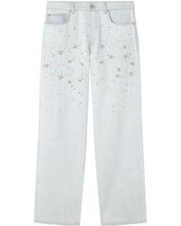 Versace - Embellished Straight-leg Jeans - Lyst