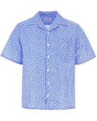 Prada - Overhemd Met Korte Mouwen En Print - Lyst