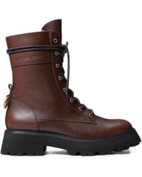 Michael Kors - Caleb Burnished Leather Combat Boots - Lyst