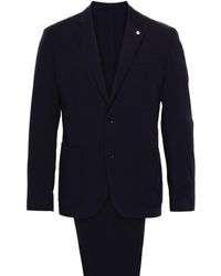Luigi Bianchi - Brooch Detail Single-breasted Suit - Lyst