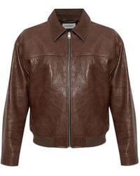 FRAME - Zip Leather Jacket - Lyst