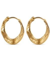 Monica Vinader - Capri Hammered Huggie Earrings - Lyst