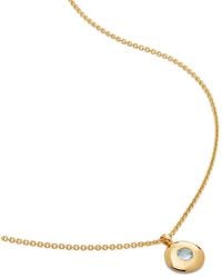 Monica Vinader - 18Kt Recycled Vermeil Birthstone Aquamarine Pendant Necklace - Lyst