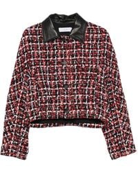 IRO - Chaqueta Nuffy De Tweed Con Cuello De Cuero - Lyst