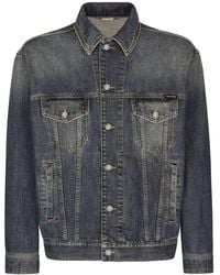 Dolce & Gabbana - Logo-patch Denim Jacket - Men's - Spandex/elastane/cotton - Lyst