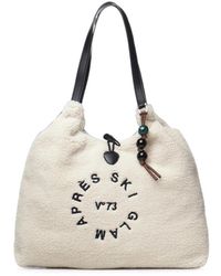 V73 - Teddy-Effect Embroidered Shoulder Bag - Lyst