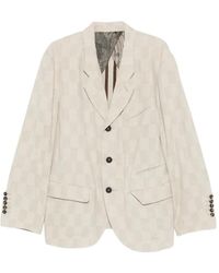 Ziggy Chen - Checkerboard-Pattern Single-Breasted Blazer - Lyst