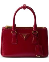 Prada - Mini Galleria Saffiano-Leather Tote Bag - Lyst