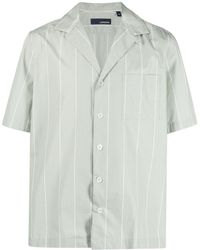 Lardini - Camisa a rayas diplomáticas con manga corta - Lyst