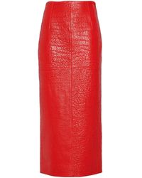 Prada - Falda tubo de piel de tiro alto - Lyst