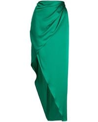 Michelle Mason - Wrap-effect Silk Charmeuse Skirt - Lyst