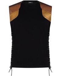 DSquared² - Panelled Lace-Up Tank Top - Lyst