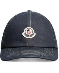 Moncler - Denim Logo-Patch Baseball Cap - Lyst