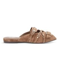 Ash - Buckled Suede Slides - Lyst