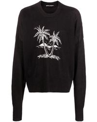 Palm Angels - Palm Tree-Print Linen Jumper - Lyst