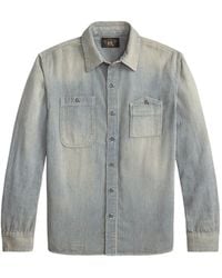RRL - Striped Long-Sleeve Shirt - Lyst