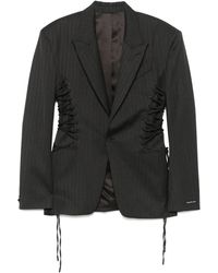 Mugler - Pinstriped Lace-Up Blazer - Lyst
