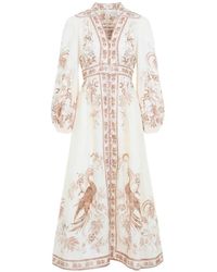 Zimmermann - Indra Linen Long Dress - Lyst