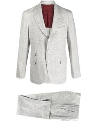 Brunello Cucinelli - Single-breasted Checked Suit - Lyst