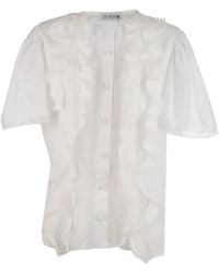 LES FILLES D'EVA - Blouse Volantée En Dentelle - Lyst
