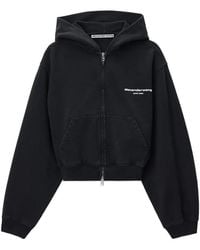 Alexander Wang - Logo Print Zip-Up Hoodie - Lyst