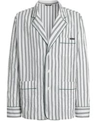 Dolce & Gabbana - Crinkled Striped Poplin Vanity Robe - Lyst