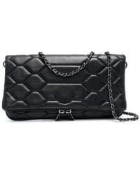 Zadig & Voltaire - Rock Xl Mat Scale Quilted Leather Clutch Bag - Lyst
