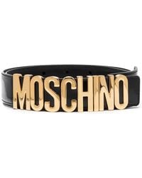 Moschino - Logo-Plaque Buckled Belt - Lyst