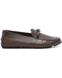 Santoni - Textured Leather Loafers - Lyst
