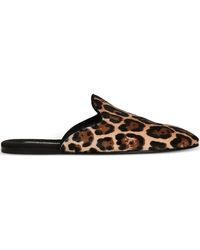 Dolce & Gabbana - Leo-Print Pony Slippers - Lyst