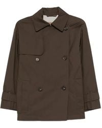 Max Mara - Logo-Patch Double-Breasted Coat - Lyst