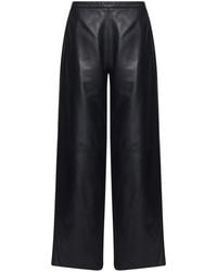 forte_forte - Wide-Leg Leather Trousers - Lyst