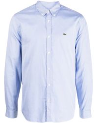 Lacoste - Crocodile Logo-Patch Plaid Shirt - Lyst