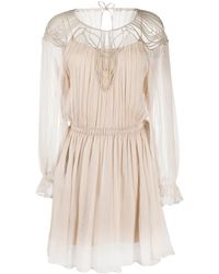 Alberta Ferretti - Abito Con Maniche Semi Trasparenti - Lyst